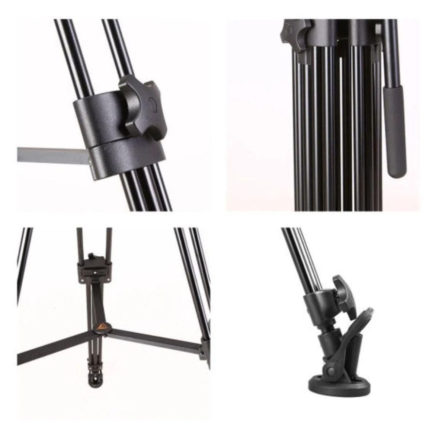 Tripé e-image EI-7050AA com cabeça hidráulica para vídeo