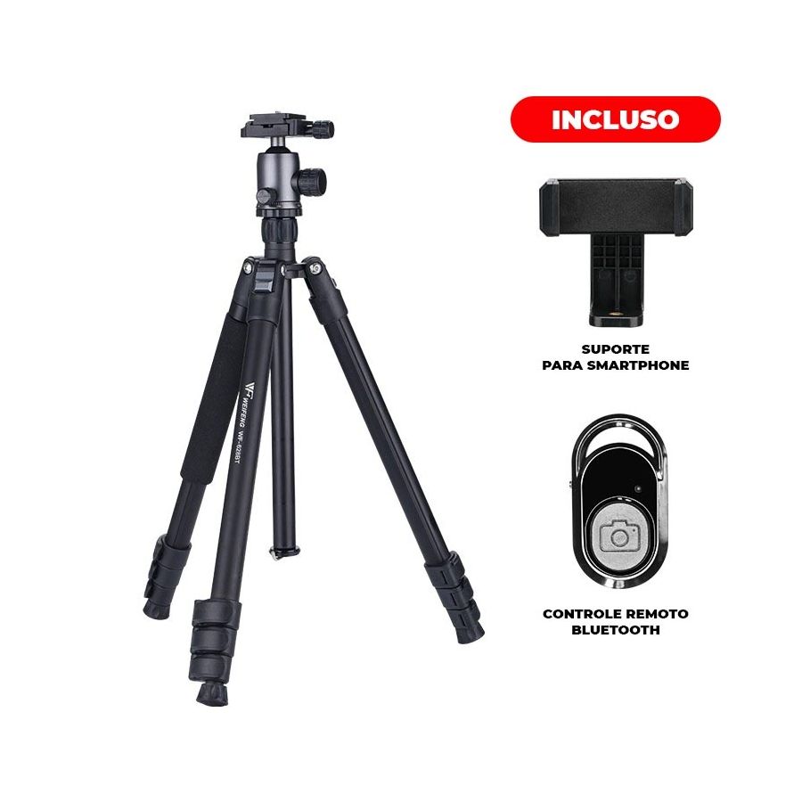 Tripé com monopé Weifeng WF WT-628 com suporte para smartphone
