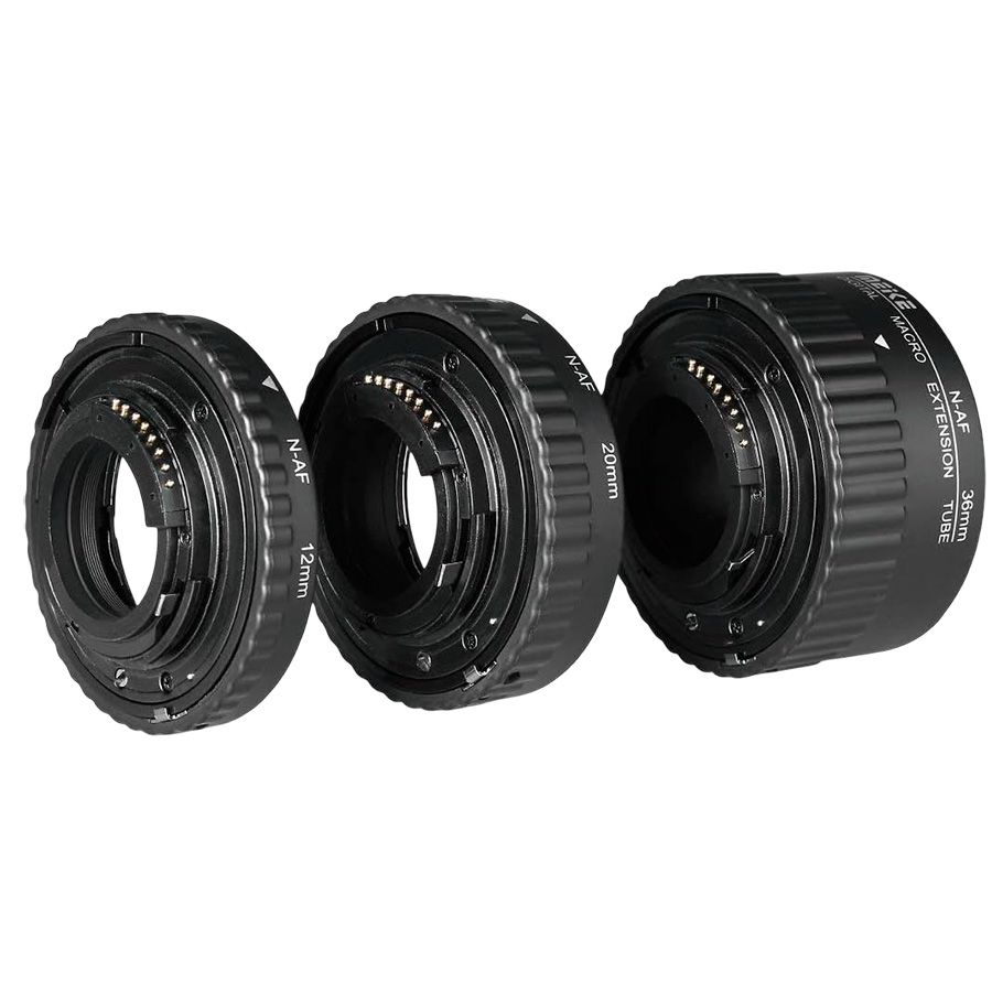 Tubos de extensão Meike MK-N-AF1-B de 12mm, 20mm e 36mm para Nikon F