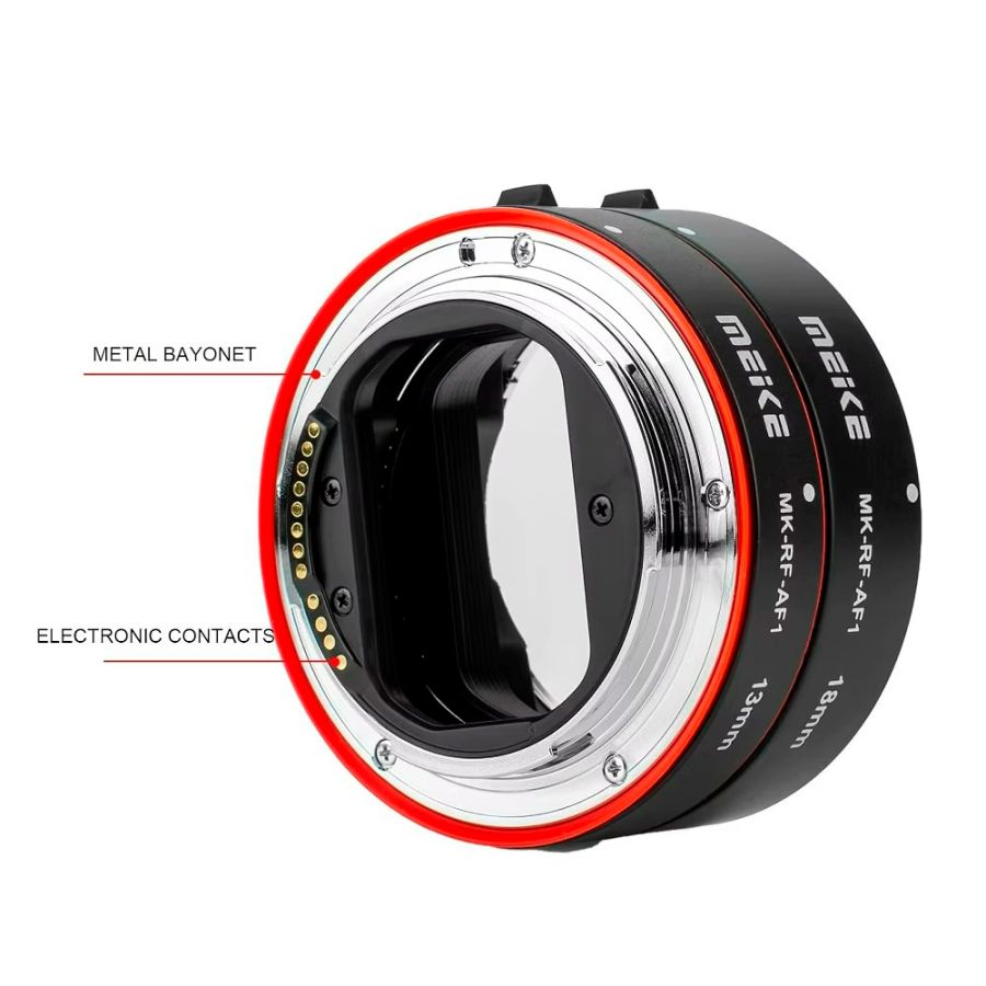 Tubos de extensão Meike MK-RF-AF1 de 13mm e 18mm para Canon RF