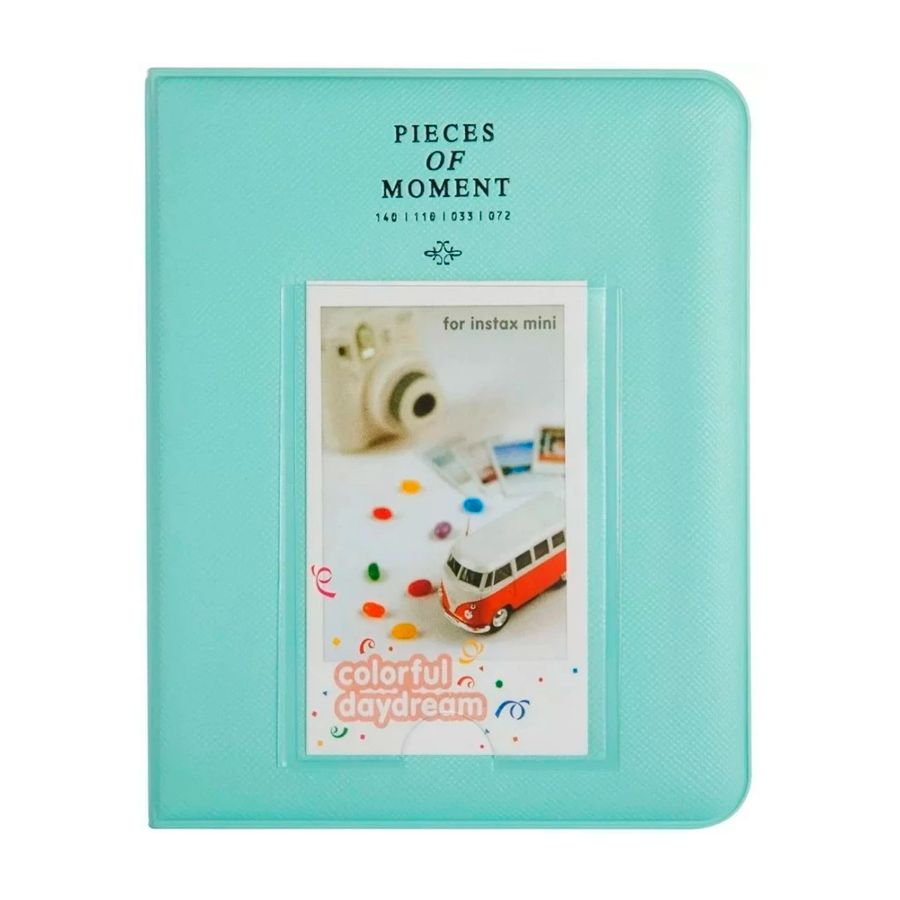 Álbum de fotos Pieces of Moment para instax mini - comporta 64 fotos (Verde água)