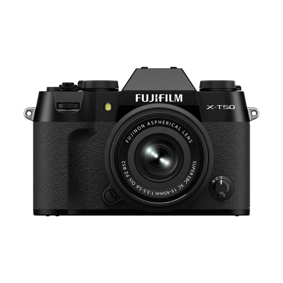 Câmera mirrorless Fujifilm X-T50 com 15-45mm (PRETO)