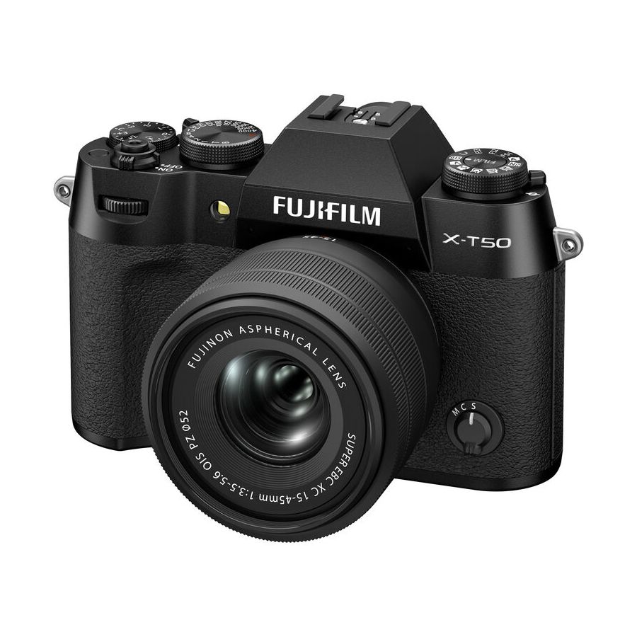 Câmera mirrorless Fujifilm X-T50 com 15-45mm (PRETO)