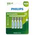 Pilha recarregável Philips AAA 1000mAh R03B4RTU10/59 cartela com 4 unidades