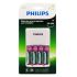 Carregador de pilhas Philips SCB2445NB com 4 pilhas AA 2450mAh