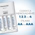 Carregador de pilhas Panasonic eneloop com 4 pilhas AA 2000mAh (K-KJ17MCA4BA)