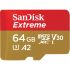 Cartão microSDXC Sandisk UHS-I Extreme 64GB - 170MB/s (com adaptador SD)