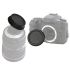 Kit com tampas de proteção (traseira da lente + corpo da câmera) para Canon EOS EF / EF-S