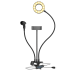Iluminador de LED Circular Greika AL-06II Ring Light para live com suporte para microfone e para smartphone