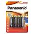 Pilha alcalina Panasonic AA Power Alkaline LR6XAB/4B cartela com 4 unidades
