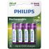 Pilha recarregável Philips AA 2500mAh R6B4RTU25/97 cartela com 4 unidades