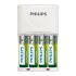 Carregador de pilhas Philips SCB2445NB com 4 pilhas AA 2450mAh