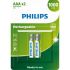 Pilha recarregável Philips AAA 1000mAh R03B2RTU10/59 cartela com 2 unidades