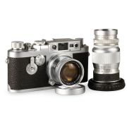 Câmera analógica Leica III G com lente Summicron 50mm f2 e Elmar 90mm f4 - USADO