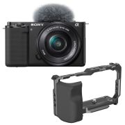Câmera mirrorless Sony ZV-E10 com lente PZ E 16-50mm OSS + Gaiola SmallRig 3538B