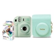 Kit câmera Instantânea Fujifilm instax mini 12 VERDE MENTA + bolsa + filme com 10 fotos mermaid tail
