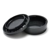 Kit com tampas de proteção (traseira da lente + corpo da câmera) para sistema Nikon F (sem logo)