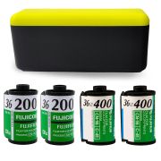 Kit 35mm Fujifilm Colorido com 4 filmes de 36 poses + estojo