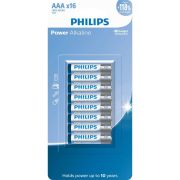 Pilha alcalina Philips AAA LR03P16B/59 cartela com 16 unidades