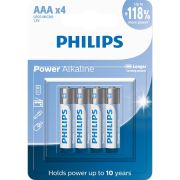 Pilha alcalina Philips AAA LR03P4B/59 - cartela com 4 unidades