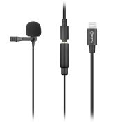 Microfone de lapela Boya BY-M2 para dispositivos iOS com conector lightining
