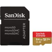 Cartão microSDXC Sandisk UHS-I Extreme 64GB - 170MB/s (com adaptador SD)
