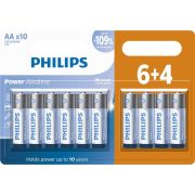 Pilha alcalina Philips AA LR6P10BP/59 - cartela com 10 unidades