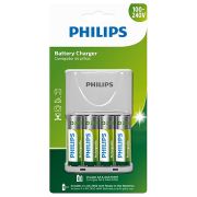 Carregador de pilhas Philips SCB2445NB com 4 pilhas AA 2450mAh