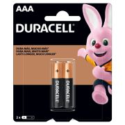 Pilha alcalina Duracell AAA MN2400B2 cartela com 2 unidades
