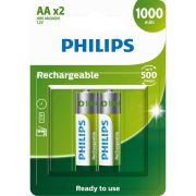 Pilha recarregável Philips AA 2500mAh R6B2RTU25/97 - cartela com 2 unidades