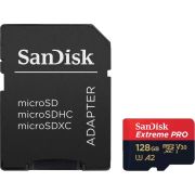 Cartão microSDXC Sandisk Extreme PRO UHS-I 128GB - 200MB/s (com adaptador SD) (V30)