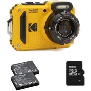 C&acirc;mera compacta Kodak PIXPRO WPZ2 &agrave; prova d'&aacute;gua (AMARELO) - kit com 2 baterias e cart&atilde;o de 16GB