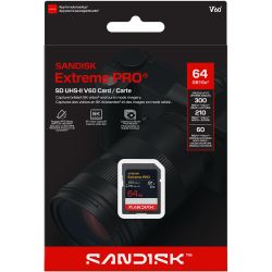 Cartão SDXC Sandisk UHS-II Extreme PRO 64GB - 300MB/s (V60)
