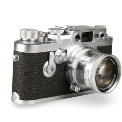 Câmera analógica 35mm Leica III G com lente Summicron 50mm f2 - USADA