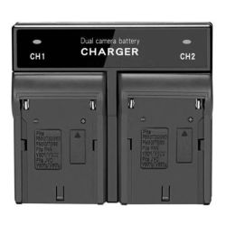 Carregador de bateria duplo CD9702 para NP-F970, NP-F750, NP-F770, NP-570, F-550