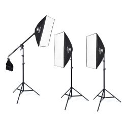 Kit de Ilumina&ccedil;&atilde;o Greika SB-04 com 3 softbox 50x70 (sem lampada)