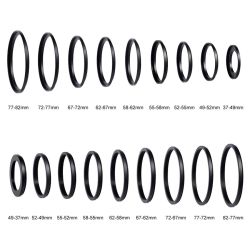 Kit universal de anéis adaptadores K&F Concept (Step Up + Step Down) 37-82 para filtro de lente (18 peças)