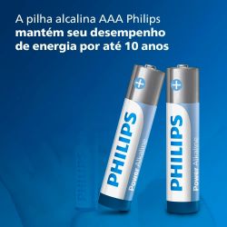 Pilha alcalina Philips AAA LR03P4B/59 - cartela com 4 unidades