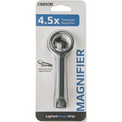 Pinça com lupa Carson MagniGrip MG-88 com LED e ampliação de 4,5x