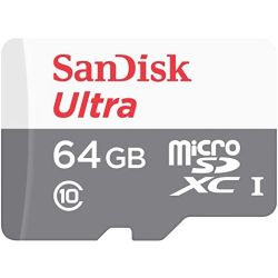 Cartão microSDXC Sandisk UHS-I Ultra 64GB - 100MB/s (com adaptador SD)