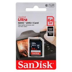 Cartão SDXC Sandisk UHS-I Ultra 64GB - 100MB/s